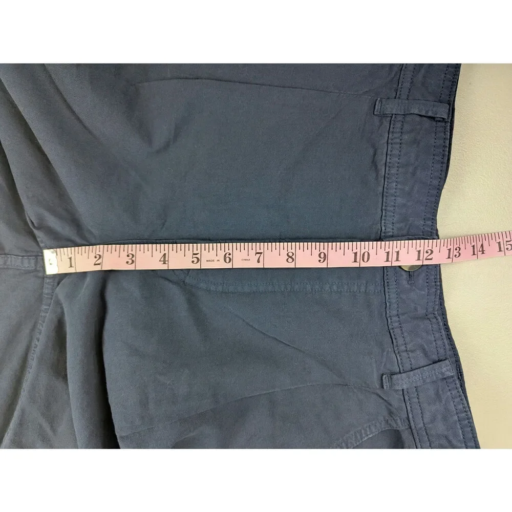 Everlane Barrel Leg Trousers Pants Blue Organic Cotton High Rise Capsule Size 12